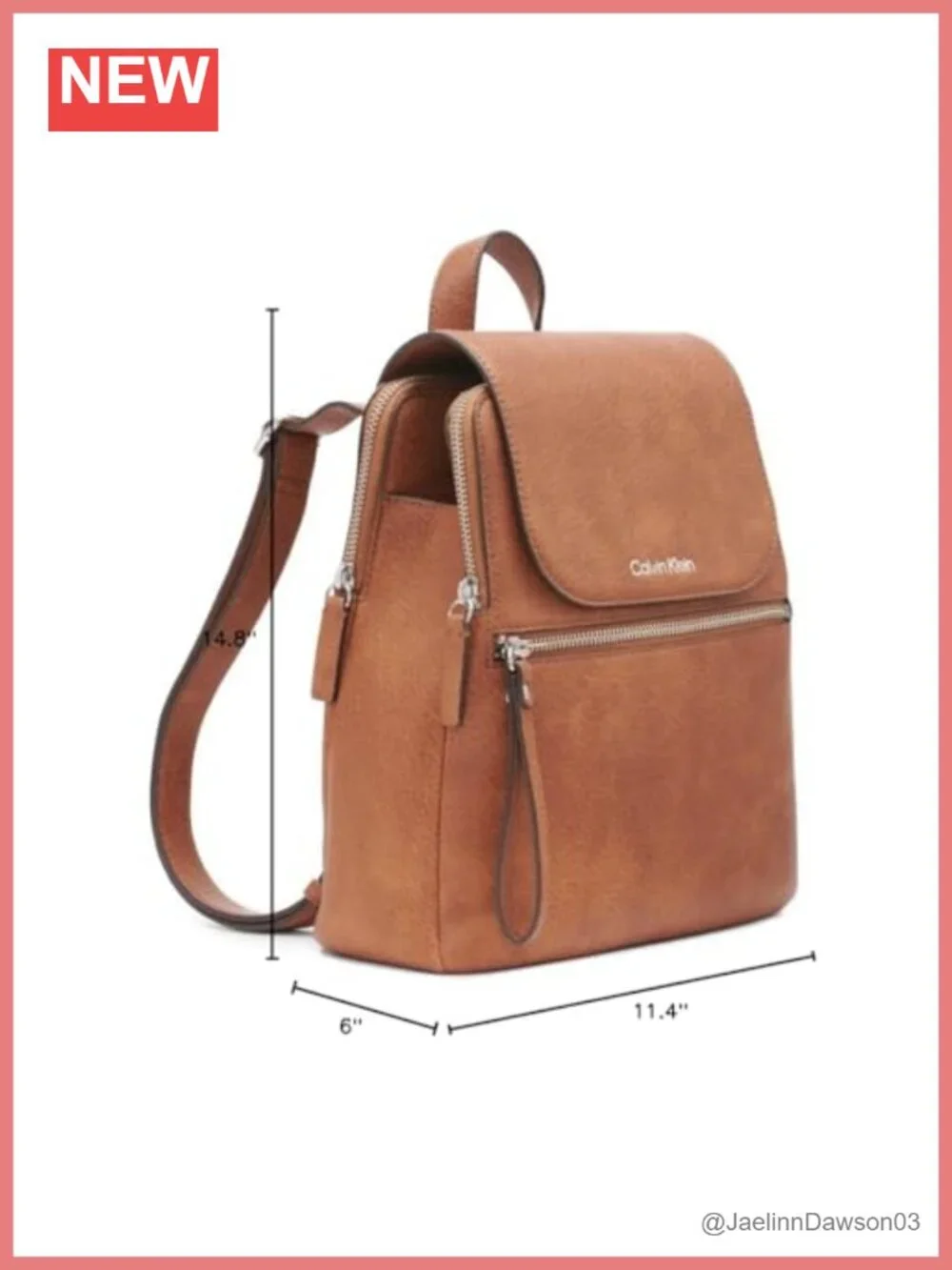 Vegan Leather Flap Backpack with Interior Organization